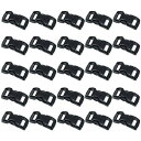PARACORD PLANET ブラック プラスチック製 サイドリリース式バックル パラコードブレスレット用(9.5mm / 3/8インチ、120個) 9.5m...