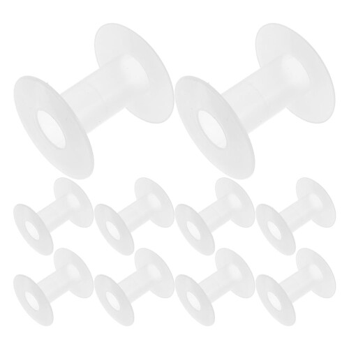 Operitacx 15個入り Abs素材 プラスチック空スプール ワイヤースプールホルダー 編み物用リボン糸巻き ..