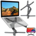 エルニュート XiLISTA ノートパソコンスタンド PC タブレットスタンド 放熱 人間工学 360°回転 角度/高さ調節 折りたたみ式 滑り止め アルミ合金 MacBook iPad 10-16インチ対応 (ダーク・グレイ)