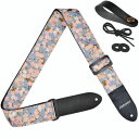 (Amumu) Cherry blossoms Guitar Strap, Pink Floral Printギターストラップ ? 5cm幅日本風桜柄、アコースティック/エレキ/ベース対応
