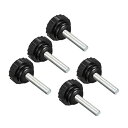 CoCud ローレットクランプノブ M5 x 25mmオスネジ 16mmヘッド 熱硬化性プラスチックサムスクリューグリップボルトノブ ブラック 用途 旋盤機械用 5個入り
