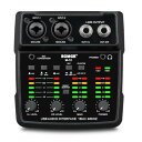 BOMGE M12 オーディオインターフェース、2チャンネルミキサー、XLR/3.5mmマイク入力、48V電源、PCレコーディング/スタジオ/ライブ用サウンドカード