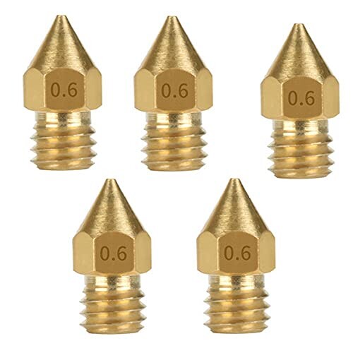 3Dプリンター押し出しノズル Deear MK8ノズル プリントヘッド 1.75mm フィラメント クリーニングニードル 交換用ノズル 0.6mm 真鍮製 五個入り