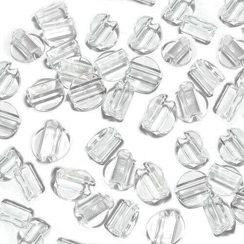 YUWENW ヘアゴム ハンドメイド用 パーツ 100個セット クリア樹脂 DIY 留め金具 足パーツ ヘアゴム用 手..