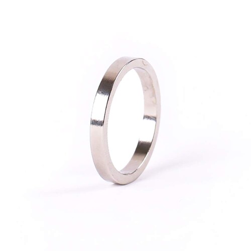 Magnetic PK Ring/磁気付き指輪 マグネットリング コインディスアピアリング 近景マジック道具 (18mm, ミニ 銀)