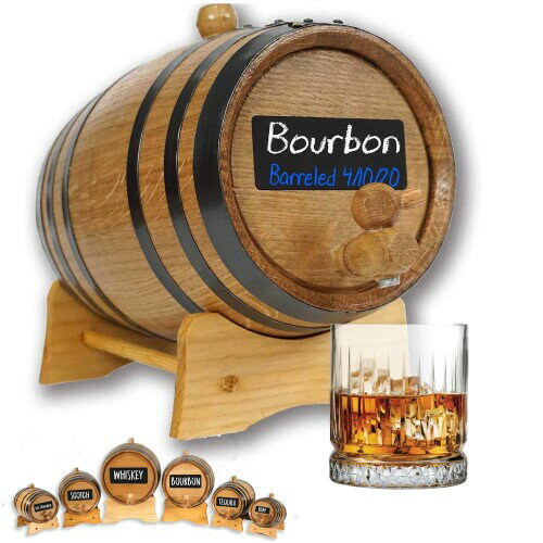 黒板フロント付き1リットルウイスキーバレルディスペンサー - ウイスキー、カクテル、テキーラの熟成の..