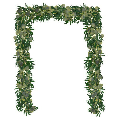 M METERXITY 2パック 人工ユーカリガーランド 48/100枚 葉 6.5フィート フォークユーカリ ホームデコレ..