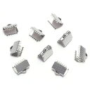 Arti-Cipes ステンレス鋼 ワニ口 金具 カシメ3サイズ 約30個 ワニカン リボン留め 紐止め 留め金具 6.5/8.5/10.5mm ゴールド シル...