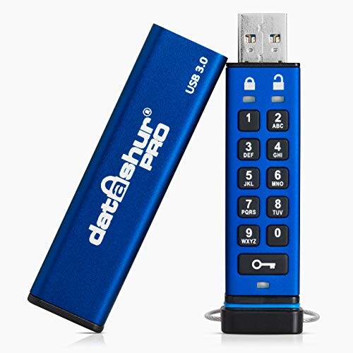 iStorage datAshur PRO ZLAtbVhCu - FIPS 140-2x3F - pX[hیAقϐA|[^uARpO[h̃n[hEFAÍ. USB 3.0 (16GB)