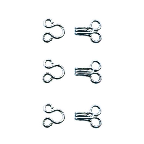 HJ 縫製フック フックとアイ 衣類アクセサリー 手縫い ズボン、スカート、ドレス DIY用 （シルバー） (..