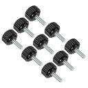 CoCud ローレットクランプノブ M4 x 14mmオスネジ 16mmヘッド 熱硬化性プラスチックサムスクリューグリップボルトノブ ブラック 用途 旋盤機械用 9個入り