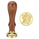 PATIKIL アルファベットY ワックスシールスタンプ イニシャルレター シーリング ワックススタンプ 古典的なレトロ 取り外し可能 ブラスヘッド 木製ハンド...