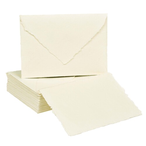 Leather Village 25 Packs 7"X5" Envelopes | 200 GSM | Off-White Envelope for Invitations, Printab..