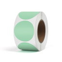 YIKIADA 感熱ラベルシール 緑 丸形 直径38mm カラーラベル 500枚入り/巻 丸ステッカー 強粘着 感熱ロール紙 丸シール ステッカー シール オフ...