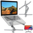 エルニュート XiLISTA ノートパソコンスタンド PC タブレットスタンド 放熱 人間工学 360°回転 角度/高さ調節 折りたたみ式 滑り止め アルミ合金 MacBook iPad 10-16インチ対応 (シルバー)