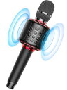 MetFut カラオケマイク 高性能 Bluetooth ワイヤレスマイク スピーカー内蔵 カラオ練習 一体型 3000mAh充電式 エコー調整/デュエットモー...