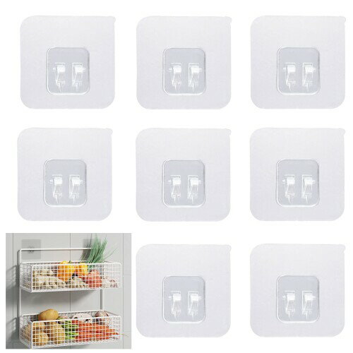 ZHEJIA 浴室ラックテープ （8枚セット） 壁掛けラック用テープ 強力粘着フック 鉄棚固定 壁傷つけない ..