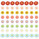 SUNNYCLUE 80個8色 アクリルカボション 花 樹脂カボション フラワー チャーム マーガレット 雛菊 パーツ デイジー 花びら 樹脂製 レジンカボショ...