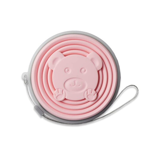 可愛い カートゥーンデザイン 折りたたみ式シリコンカップ 軽量 蓋付き 携帯便利 耐熱 折り畳みコップ ..