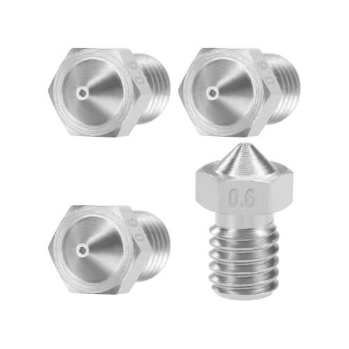 METALLIXITY 3Dプリンターノズル (M6x0.6 mm) 4個 ステンレスノズル押出機 V5 V6 3Dプリンター用 METALLIXITY 3Dプリンターノズル (M6x0.6 mm) 4個 ステンレスノズル押出機 V5 V6 3Dプリンター用