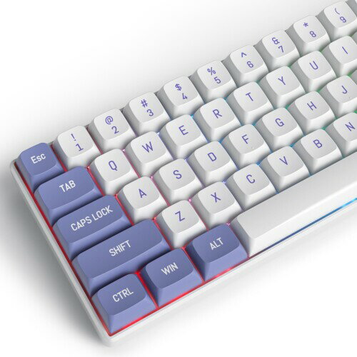 Purple White 118 キーキャップグループ、CSA プロファイルカスタムキーキャップ PBT ダブルショット ANSI レイアウトキーボード、Cherry/Gatron MX スイッチ用メカニカルゲーミングキーボード