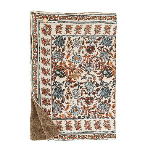 着る毛布 ブランケット ひざ掛け 肩掛け 腰巻き 3WAY ボタン付 100×70cm セピア