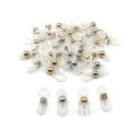 24ペア/セット 21x4.2mm マスクチェーン グラスチェーン メガネチェーン メガネ留め具 グラスコードパーツ 眼鏡チェーン 接続用ゴム 眼鏡補助物 透明...