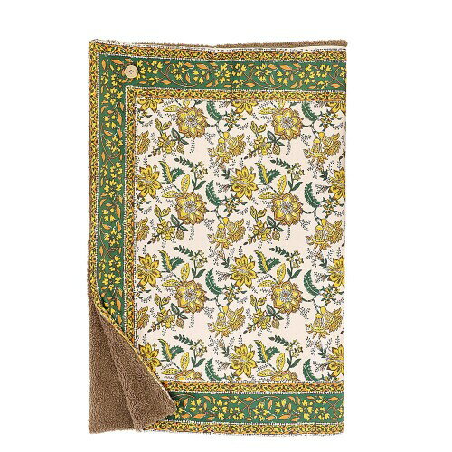 着る毛布 ブランケット ひざ掛け 肩掛け 腰巻き 3WAY ボタン付 100×70cm マスタード