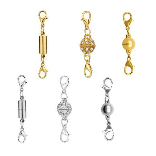 YANYULI ネックレス 留め具 マグネットクラスプ 6個セット 延長用金具 接続金具 延長調整 アクセサリーパーツ エンドパーツ ネックレス ブレスレット ジュエリー用 DIY ハンドメイド クラ