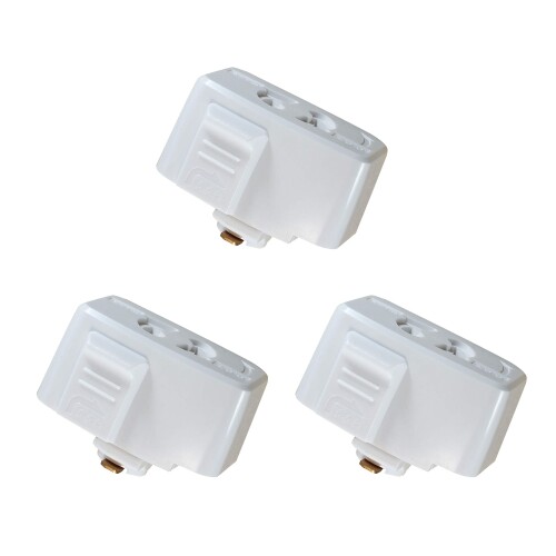 Abishionライティングバー用抜け止めコンセント 引掛シーリングプラグ ダクトレール用 取付簡単(15A 125V 50/60Hz専用まで) 引掛シーリングボディ ライティングレール用 PSE認証（白い3個入り