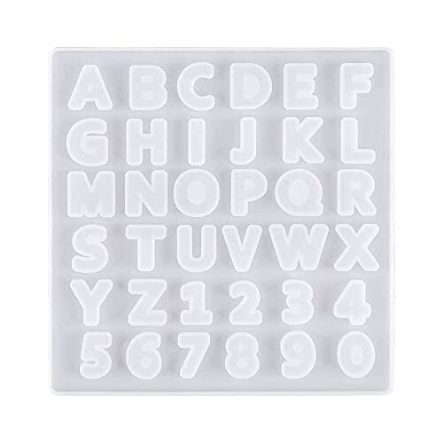 YFFSFDC シリコンモールド アルファベット 数字 レジン型 アクセサリー パーツ シリコン レジン ソフト モールド 樹脂 粘土 抜き型 英字 DIY 手作り ハンドメイド