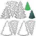 AIFUDA クリスマスツリー メタルダイカット 7個 メリークリスマスツリー DIYカット エンボスカード作成 写真装飾紙ダイスクラップブック