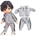 rakulifey オビツ11服 OB11用衣装セット スポーツウェア コート パンツ 6色 可愛2点セット (グレー)