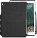 ProCase iPad Pro 12.9 背面ケース，バックカバー ペンシルホルダー付き スマートキーボードと組み合わせて使用可能， 適用機種： iPad Pro 12.9 第1世代 2015 / 第2世代 2017 - ブラック