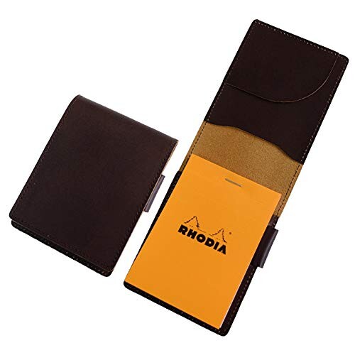 ロディア カバーNo.11 サイズ 本革 メモ帳一冊付き (チョコ)