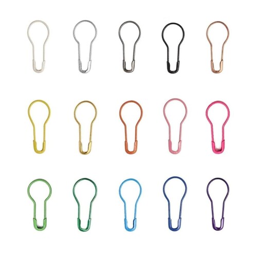 セーフティピン 450 個セット｜15 色入り・約 22mm×10mm サイズ｜丈夫な鋼線材質・耐久性高い｜衣類縫製・DIY 工芸などに適用?