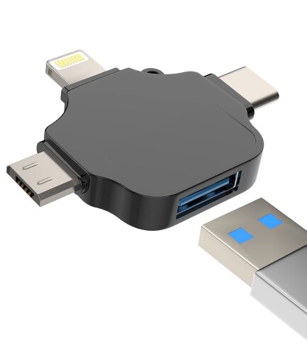 USB-C Micro usb Lightning USB 変換 アダプタ(3in1)USB3.0 OTG 分岐 コンバーター アップル タイプcプラグUSB A to C マイクロusbライトニングMFI認証Apple IPhone15 Pro Max Ipad Pro AndroidアイフォンTypeCカメラ デ