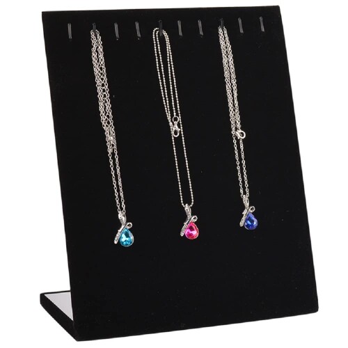 himsyuden ネックレスディスプレイ 11本用 ベロア調 ジュエリー トレイ ネックレススタンド アクセサリースタンド アクセサリー展示 収納 L型 記念...