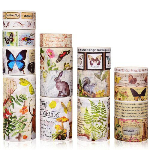 PBM 18巻セット 用途や気分に合わせて使えるレトロビンテージマスキングテープセット ナチュラル