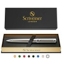 Scriveinerステンレスボールペン-ステンレス仕上げ、シュミット 黒 リフィル付きの見事な高級ペン、男性&女性、プロ、エグゼクティブ、オフィスのための最高...