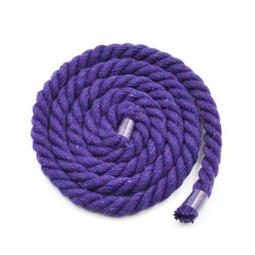 ILLIDAN カラー綿ロープ 直径5mm 綿ロープ3ツ打 10M/20M/100M 柔らか 太い 手芸用 天然 コットンロープ 手作り インテリア 飾り DIY (ダークパープル 5mm/20M)