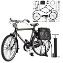 MORYTRADE 自転車 おもちゃ レトロ アンティーク 昭和 模型 ダイキャストカー 1/10 組立式 ブラック