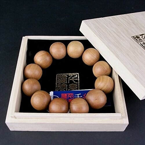 (千糸繍院) 真正印度(インド) 白檀(ビャクダン/サンダルウッド ブレスレット/腕輪念珠・数珠 18mm丸珠 4サイズ (M/12珠)