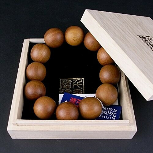 (千糸繍院) 真正印度(インド) 白檀(ビャクダン/サンダルウッド ブレスレット/腕輪念珠・数珠 20mm丸珠 3サイズ (L/12珠)