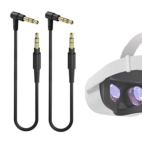 Geekria VR ショート オーディオ ケーブル Oculus Quest 2、HTC バーチャル リアリティ ヘッドセットと互換性あり、3.5mm オス - 3.5mm オス コード、ヘッドフォン用 TRS & TRS 交換ケーブル (2 パック / Geekria VR ショート オーディオ ケーブル Oculus Quest 2、HTC バーチャル リアリティ ヘッドセットと互換性あり、3.5mm オス - 3.5mm オス コード、ヘッドフォン用 TRS & TRS 交換ケーブル (2 パック /