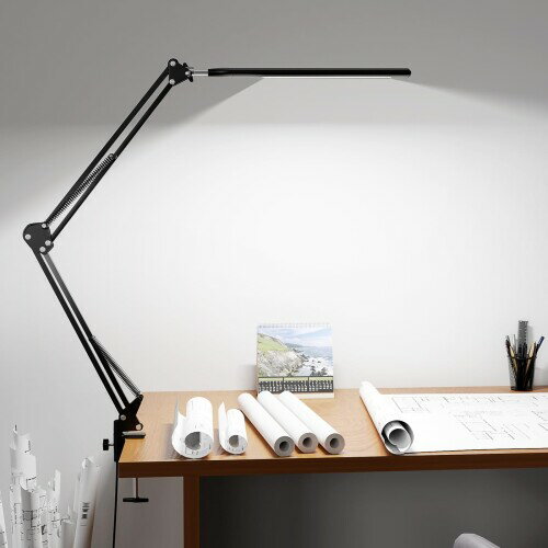 C-J-W ledデスクライト クリップ 照明 スタンド 電気スタンド 卓上 スタンドライト デスク クランプライト 3段階調色 10段階調光 アームライト 目に優しい 省エネ 机 ライト 折り畳み 360°自