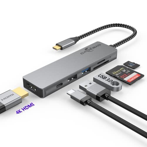 USB C nu 6-in-1 A_v^ ^Cvc GADEBAO 4k hdmi type c hbLOXe[V }`|[g usb nu type-c f[^] 4KΉHDMI{}PD[d{USB3.0/2.0|[g+SD&TFJ[h Xbg thun