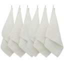 KYOSAMA ふきん 食器 キッチンタオル 厚手 ホワイト6枚 約29*29cm ワッフル生地 台拭き 吸水 速乾 04ホワイト6枚