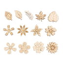 Frcolor 木材チップ 木片 木材スライス 葉形 花形 DIY 木製カード 装飾 木製タグ DIY オーナメント 結婚式 パーティー 撮影用 200枚セット...