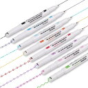 VACNITE カーブペン 水性ペン デュアルチップペン ローラースタンプペン 6種類 8色細字ペン先 速乾 文房具 カラーペン マーキング お絵かき イラスト...